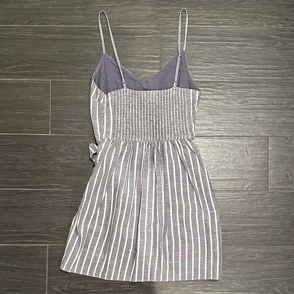 Abercrombie & Fitch Navy/Gray Spaghetti Strap Tie Dress Size M - Picture 3 of 6